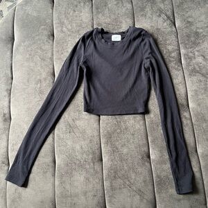 Wilfred Black Long Sleeved Crop T-shirt